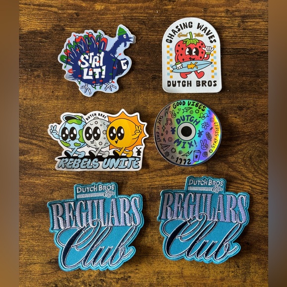 Dutch Bros Vibrant Sticker and Patch Collection - Picture 1 of 3